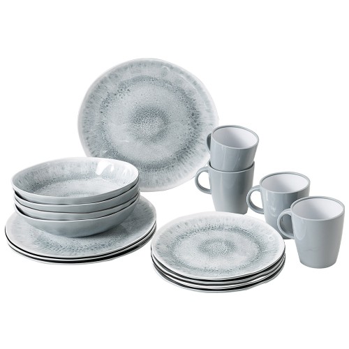 Tableware set - Melamine Dinnerware Set Lunch Box Pearl 16pcs