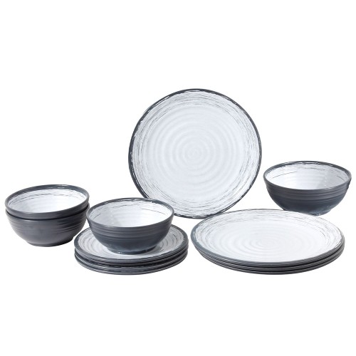 Tableware set - Midday Granada 12-piece Melamine And Mineral Powder Dinnerware Set