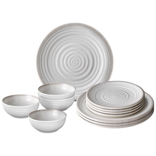 Tableware set - Melamine And Stone Crockery Set Midday Savana 12 Pieces