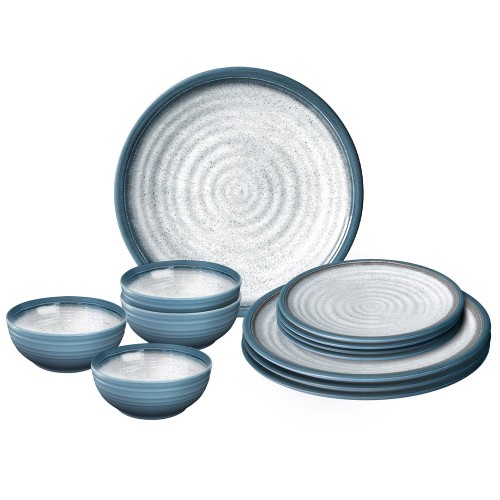 Housewares and Textiles - Melamine And Stone Crockery Set Midday Tuscany 12 Pieces