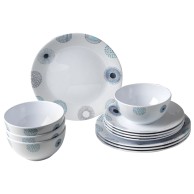 Midday Deep Sea 12pc Melamine Dinnerware Set