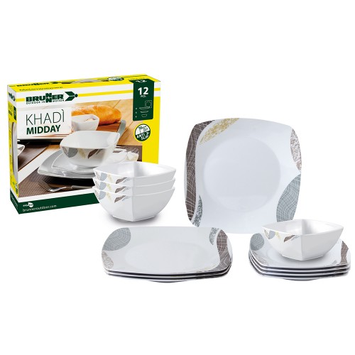 Kitchen items - Midday Khadì Melamine Dinnerware Set 12pcs