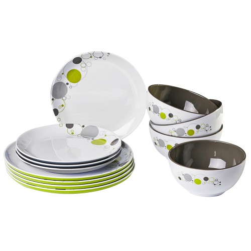 Housewares and Textiles - Midday Space Melamine Dinnerware Set 12 Pieces