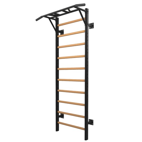Fitness e Pilates - Spalliera Multifunzionale Con Pull Up Bar E Pioli In Faggio Massello