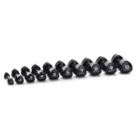 Set 10 Pairs Vinyl Dumbbells 1-10 Kg Black