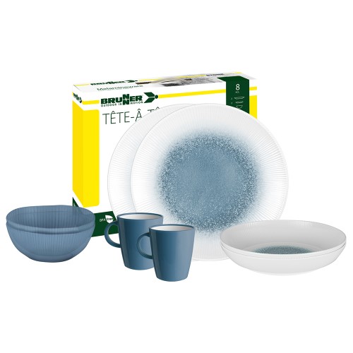 Camping - Melamine Dinnerware Set Tête-à-tête Meteore 8pcs