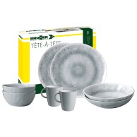 Tête-à-tête Melamine Dinnerware Set Pearl 8pcs