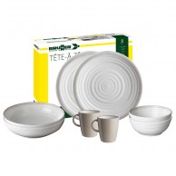 Melamine Tableware Set Tête-à-tête Savana Gray 8pcs