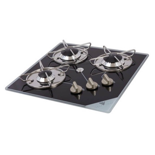 Boat kitchen - Hob In Tempered Glass 3 Burners 400x400 Mm