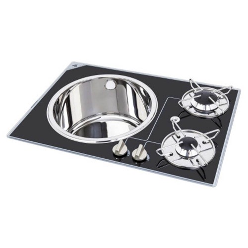 Furniture and Comfort - Glass Hob 2 Burners With Sink Hole