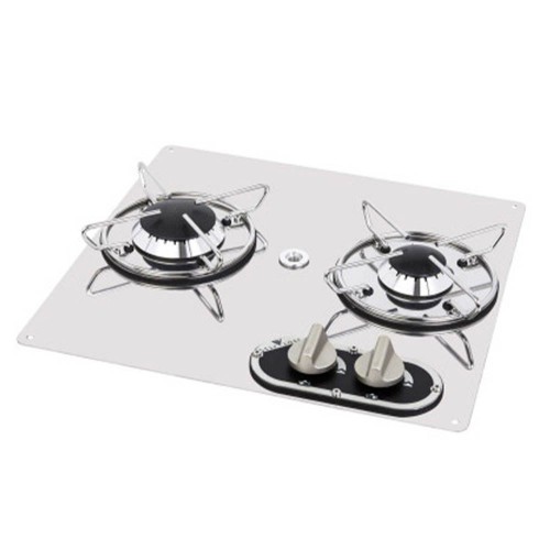 Boat kitchen - Built-in Stainless Steel Hob 2 Burners 380x360mm
