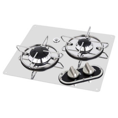 Furniture and Comfort - Stainless Steel Built-in Hob With 2 Stainless Steel Burners