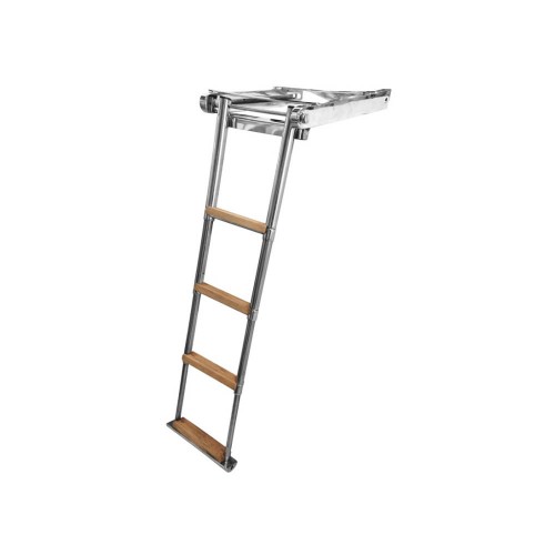 Anchoring and Mooring - Telescopic Under-plank Ladder With 4 Wooden Steps