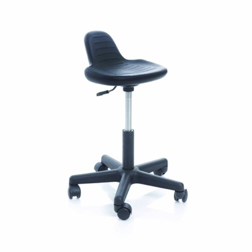 Medical office furniture - Stool With Seat And Backrest In Pu, Gas Liftable Plastic Base