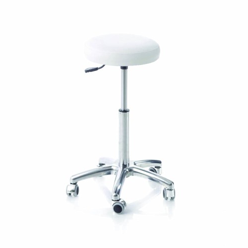 Clinic Chairs and Stools - Upholstered Stool With Aluminum Base And 20cm Gas Lift Piston