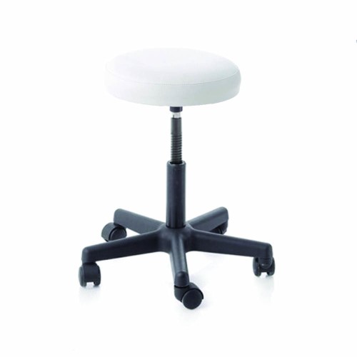 Medical - Stool With Upholstered Seat And Screw-adjustable Plastic Base