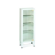 Showcase Cabinet 1 Door 3 Shelves In Stainless Steel 53x36x144h