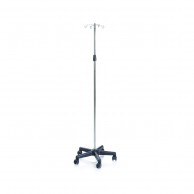 Pole In Steel With Wheels And 4 Stainless Steel Hooks