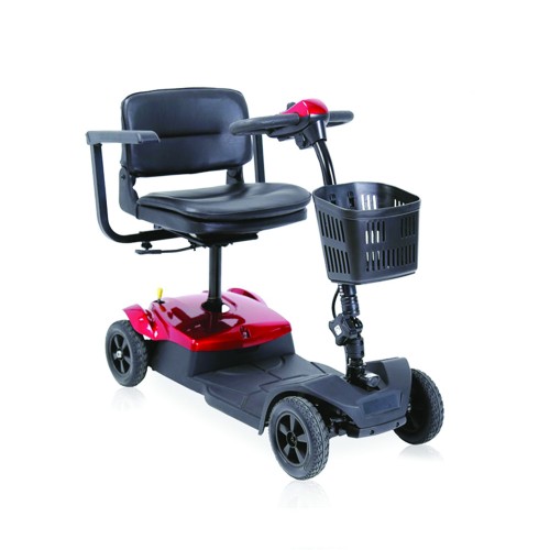 Roller für Behinderte - Elektroroller 4 Räder Abnehmbar Faltbar 200 Rot