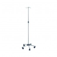 Pole With 4 Hooks With Wheels And Base In Stainless Steel