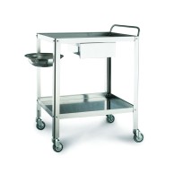 Stainless Steel Dressing Trolley 70x50x80h With Drawer And Basin