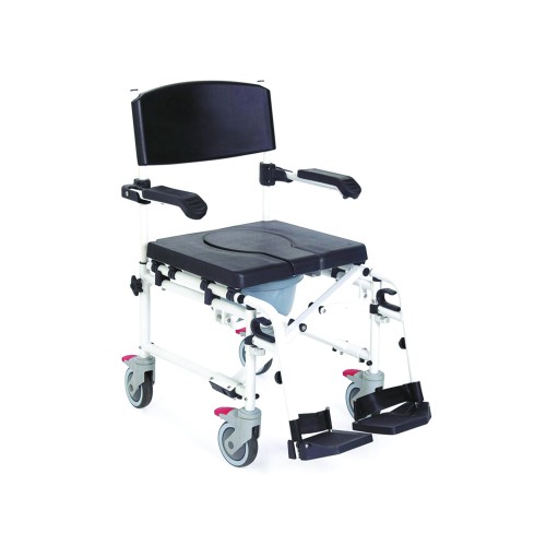 Bathroom aids for the disabled - Wave Chair For Toilet And Shower With Folding Wheels