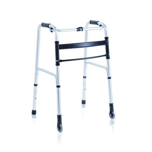 Home Care - Clik Foldable Walker Rollator Walker In Anodized Aluminum For The Elderly And Disabled