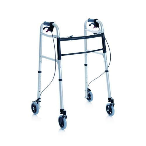 Home Care - Folding Walker Rollator With Brakes On Hands For The Elderly And Disabled