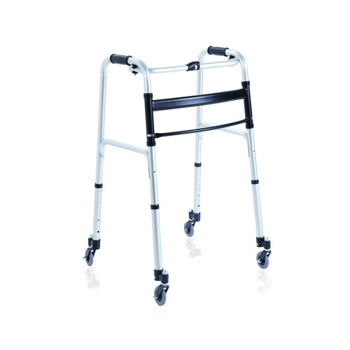 Home Care - Adjustable Foldable Walker Rollator With 4 Swivel Wheels For The Elderly