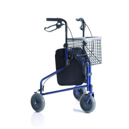 Deambulazione - Deambulatore Girello Rollator Cryo In Acciaio 3 Ruote Per Anziani E Disabili
