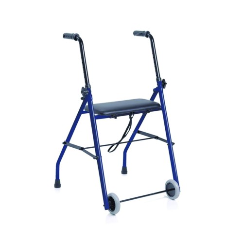 Home Care - Rollator Nettuno Foldable Walker 2 Wheels 2 Tips With Seat