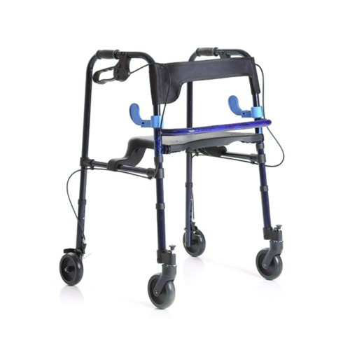 Home Care - Deambulatore Girello Rollator Pieghevole Con Freni E Sedile Per Anziani E Disabili