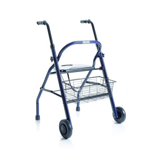 Ambulation - Rollator Zeus Foldable Steel Walker With 2 Wheels And Seat