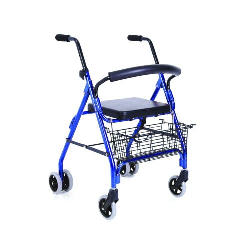Ambulation - Atos Aluminum Folding Rollator Walker For The Elderly And Disabled