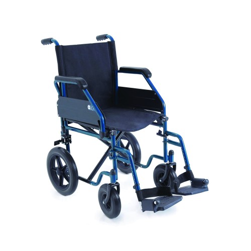 Sillas de ruedas para discapacitados - Sedia A Rotelle Carrozzina Pieghevole Go Blu Da Transito Per Anziani E Disabili