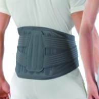 Lumbar Band Corset Elastic Back Brace Double Skin H 27cm Grey