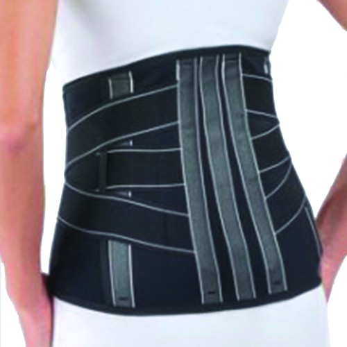 Trunk tutors - Lumbar Band Corset Orthopedic Brace In-cross Black H 27cm Lumbago 