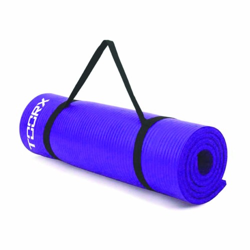 Gym Equipment - Fitness Mat With Purple Carrying Handle