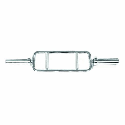 Barbells - Chrome Olympic Triceps Barbell 86cm With Bushes And Spring Plate Holders