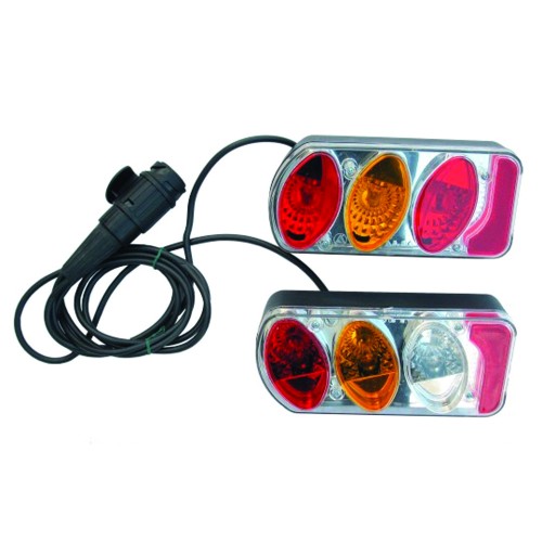 Bike Rack Accessories - 2 Lights With Cable And 13-pin Plug For Parma And Siena
