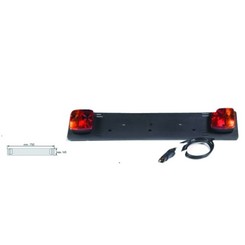 Bike Rack Accessories - Rear License Plate Holder Bar With Lights And 7-pin Plug