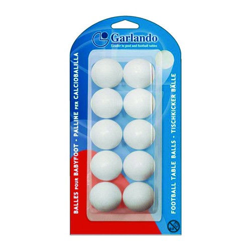 Games - Blister Of 10 Standard White Balls For Table Football, Foosball, 33mm