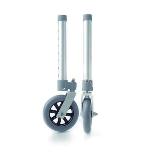 Home Care - Pair Of Legs And Swivel Wheels For Underarm Walkers 12cm 8 Holes