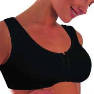 Black Post-op Soft Cotton Stretch Bra