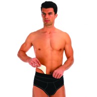 High Waist Inguinal Hernia Support Briefs Black