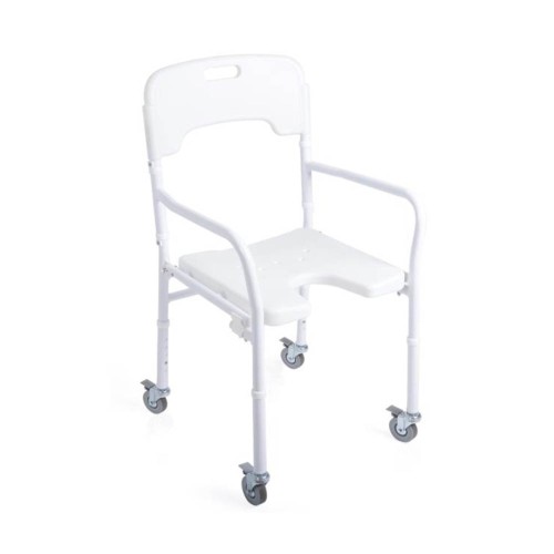 Toilet and shower chairs - Folding Shower Chair With Wheels And Backrest