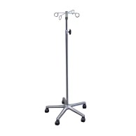 So-12 Steel 4-hook Iv Pole On Wheels With Aluminum Base