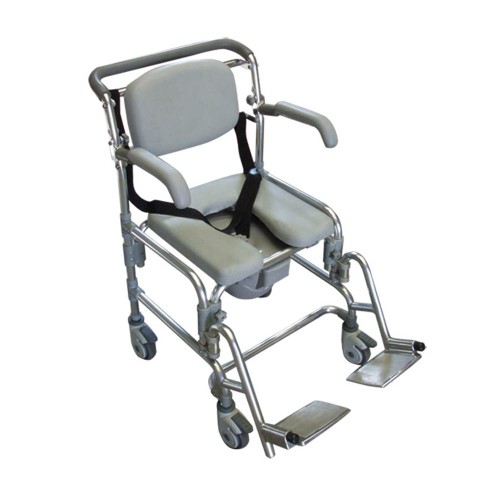 Toilet and shower chairs - Comfortable Shower With Folding Toilet With Wheels And Fixed Backrest 