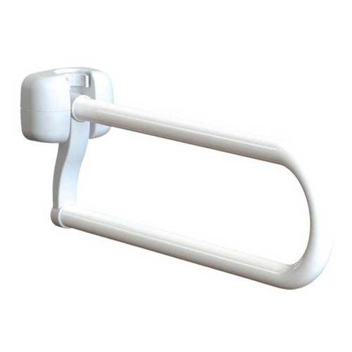 Grab bars for bathroom - Lux Folding Handle For Bathroom And Toilet In White Steel