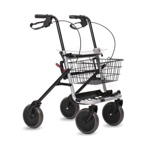 Rollator Walkers - Folding Rollator Walker With Brakes Rome Seat And Basket